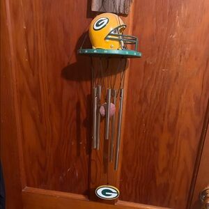 Green & Yellow Team Helmet Wind Chime – Licensed Fan Wall Decor
